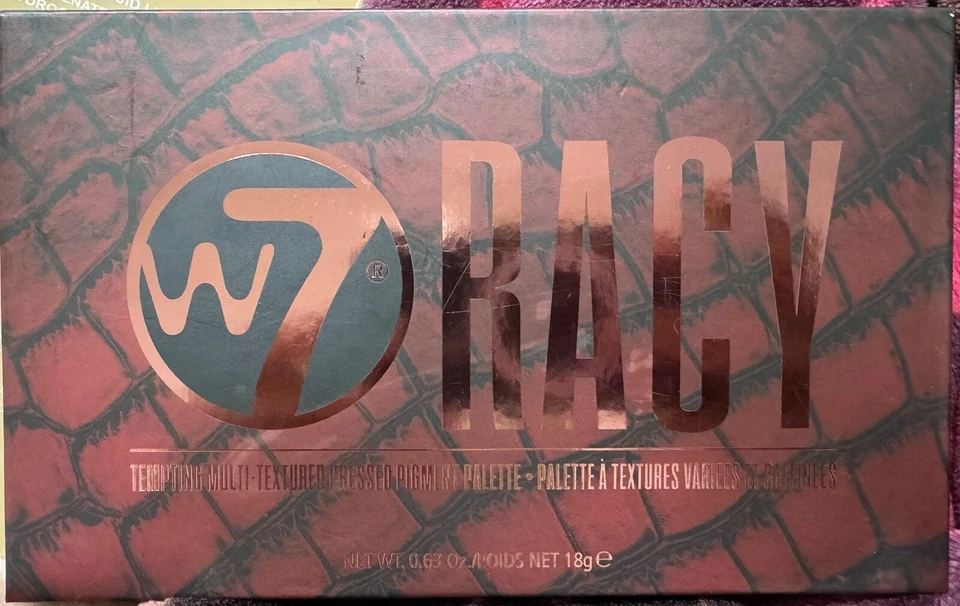 W7 Racy Eye Shadow Textured Pressed Pigment Palette Plus Mirror. - Image 1 of 1