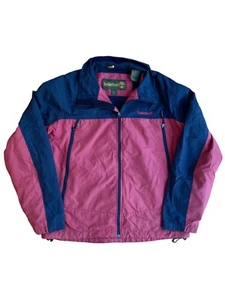 Vintage Timberland Men's Bomber Jacket Size Medium Red Black Full Zip Y2K Retro - Picture 1 of 6