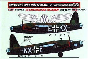 KORA Models PAINT MASK 1/48 VICKERS WELLINGTON Mk.IC LUFTWAFFE SERVICE Part 1 - Bild 1 von 4