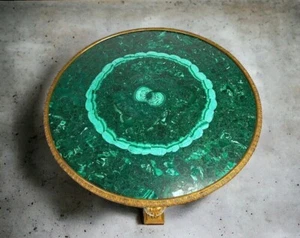 Green Marble Round Dining Coffee Table Top Malachite Random Inlay Stone Home Dec - Picture 1 of 11