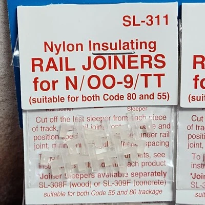 PECO SL-311 Escala N/OO Nylon Plástico Aislado Riel Carpintero Código 80/55 Riel Foto 1 de 2