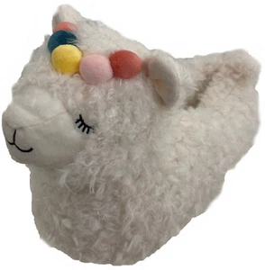 New Look Ladies White Cream Llama Novelty Animal Christmas Slippers - Picture 1 of 7