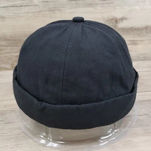 Docker Hat Cap Strap Back Dry Goods Demin Supplies Black Canvas Adjustable - Picture 1 of 8