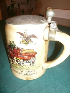 1980 Vintage  Budweiser Champion Clydesdales Stein St. Louis MO "Ceramarte" - Picture 1 of 16