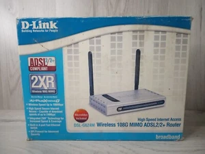 D-LINK WIRELESS G ADSL2/2 + ROUTER KIT WIRELESS 108G MIMO HIGH SPEED INTERNET - Picture 1 of 3