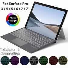 For Surface Pro 7+ 6 5 4 3 Wireless Keyboard Slim Cover 7Color Backlit Trackpad