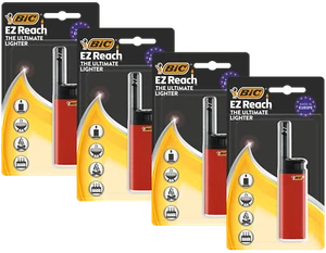 BIC EZ Reach Stabfeuerzeug J38, „Das ultimative Feuerzeug“ - 4er Pack / 4 Stück