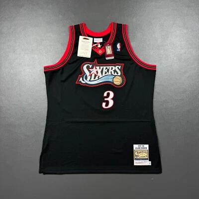Camiseta deportiva 100 % auténtica Allen Iverson Mitchell Ness 97 98 Philadelphia 76ers 48 XL Foto 1 de 4