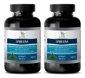 spirulina supplement organic - PURE SPIRULINA 500mg - immune support for men - 2 - Picture 1 of 10