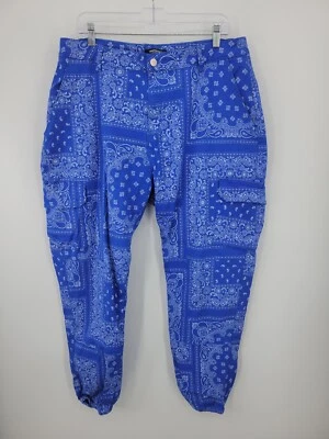 Pantalones de chándal American Bazi para mujer más 2X cintura alta patrón bandana boho Foto 1 de 4