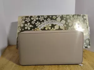 ESTEE LAUDER Vintage Travel Tan Cosmetic Make Up Bag Double Zip & Lucite Handle - Picture 1 of 13