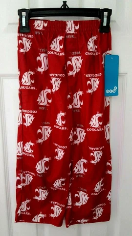 WASHINGTON STATE COUGARS Youth Pants Size XL 18/20 Boy Girl Sweats Sleep Pajamas Cover