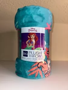 New Disney Princess Ariel Little Mermaid Throw Blanket 5 x 6 ft Plush TheBig One - Picture 1 of 2