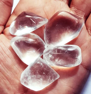 Loose Gemstone 100% Natural Crystal Quartz Tumble 257.00 Ct 5 Pieces Lot - Picture 1 of 6