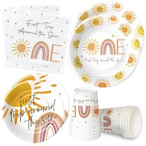 Xigejob First Trip Around The Sun Birthday Party Supplies - Boho Sunshine 1st... - Picture 1 of 7