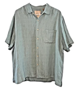 Tasso Elba Island Men's Short Sleeve Button Down Light Blue Shirt Silk/Linen XL - Picture 1 of 4
