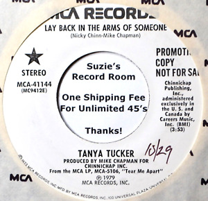 Tanya Tucker Lay Back in the Arms of Someone DJ EX 45 7" Vinyl Country-Coupons!