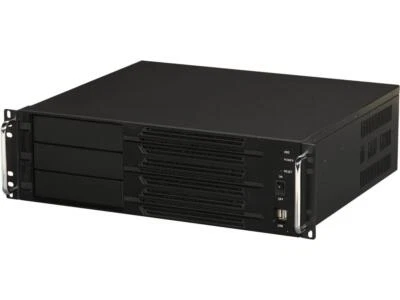 Athena Power RM-3U300P608 Black Aluminum / Steel 3U Rackmount Server Case - Image 1 of 4