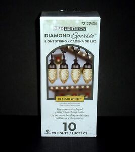 Gemmy Lightshow Diamond Sparkle 10 Ct C9 LED Sparkling Classic White Lights!