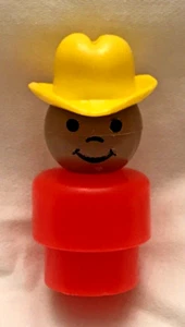 Fisher Price Little People  / African American  Cowboy /  Plastic / Good Shape - Picture 1 of 6