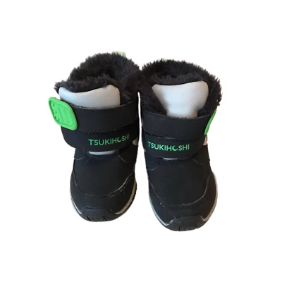 TODDLER BOY TSUKIHOSHI TDM BLACK GREEN WINTER LINED  BOOT 7.5 - Image 1 of 4