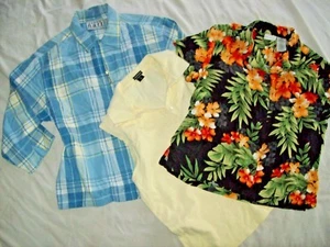 KAREN HEART WHITE STAG ASHWORTH Tops 3 Medium Shirts Jacket tank button down LOT - Picture 1 of 8