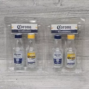 2 Sets Corona Extra Light Salt & Pepper Shaker Set 2oz Miniature Replica Bottles - Picture 1 of 9