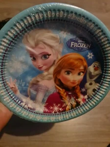 8 Pack Disney Frozen Elsa And Anna 23cm Disposable Paper Plates - Picture 1 of 2