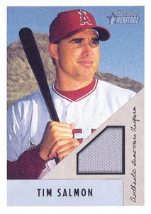 2002 Bowman Heritage Relics Anaheim Angels Baseball Card #BHTS Tim Salmon Uni  