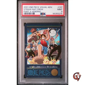 PSA 9 One Piece Visual Adventure Carddass Prism No.137 Straw Hat Crew 2001 - Picture 1 of 2