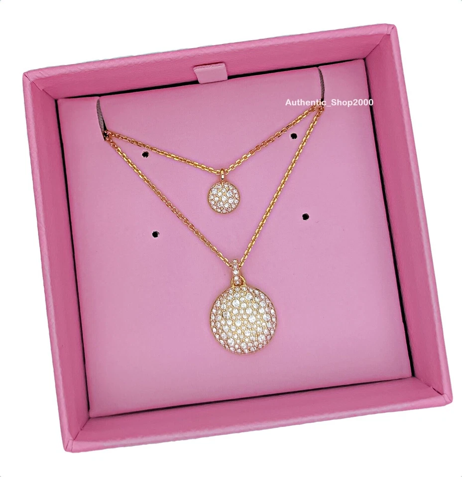 100 Authentic SWAROVSKI Gold Pave Meteora layered pendant Necklace 5683442