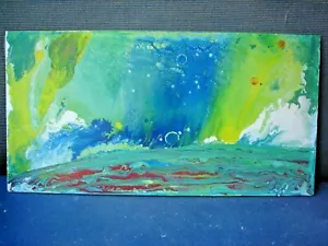 PINTURA ABSTRACTA DE ARGO FIRMADA 44 X 22,5 cm 1996 ARTE ORIGINAL OLA ESPACIAL - Imagen 1 de 3