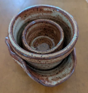 Handmade Pottery Bowls Set of 3 Stackable - Picture 1 of 8