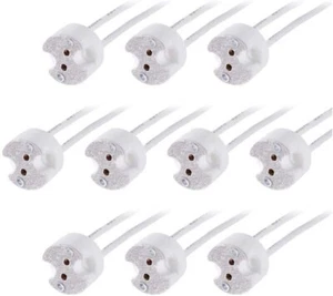 10pcs MR16,GU5.3,G4 MR11 Bi-Pin Socket Base Ceramic, Wire 5.9" US stock N447 - Picture 1 of 3