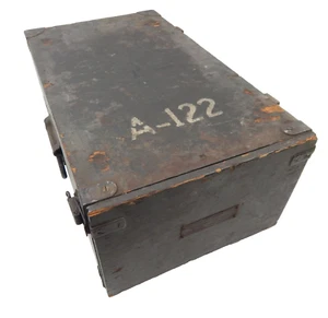 VTG U.S. Army Signal Corps Cabinet CH-129 Wood Storage Crate & Drawers Military - Picture 1 of 12