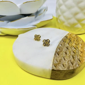 Preciosos aretes de piedra de nacimiento color citrino de noviembre joyería fina poste trasero - Imagen 1 de 2