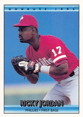 Ricky Jordan 1992 Donruss 458 Philadelphia Phillies Baseball Card - Image 1 of 2