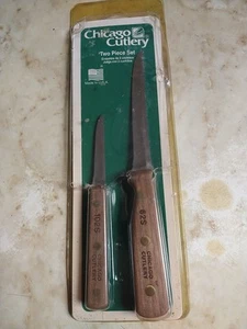 Chicago Cutlery The Walnut Tradition 2 Piece Knife Set 102S and 62S New - Picture 1 of 10