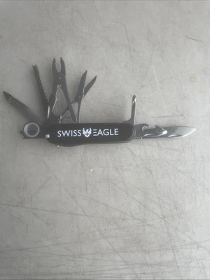 Canivete Swiss Eagle 91mm clássico multi-ferramenta aço inoxidável preto — - Imagem 1 de 4