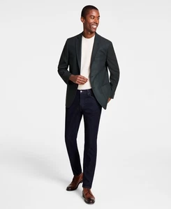 Michael Kors Mens Classic fit Sport Coat Blazer 42 L Forest Green Herringbone - Picture 1 of 2