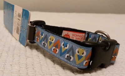 RC Pet Products Clip Dog Collar XSmall 5/8 wide 7”-9” What A Hoot Blue Owls - Image 1 of 3