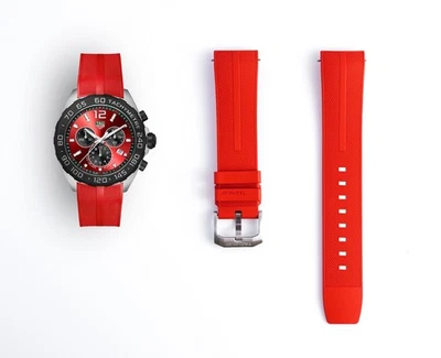 Genuine TAG Heuer Formula 1 CAZ101AN Red Rubber Strap 21.5mm BT0744 FT8055 - OEM — 第 1/4 张图片