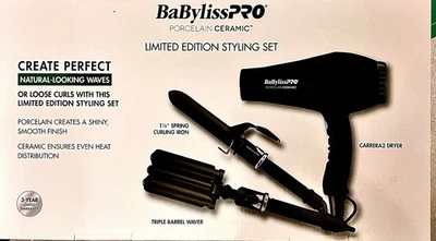 Babyliss Pro  Porcelain Ceramic Limited Edition Styling Set Dryer,Waver, Curling - Image 1 of 4