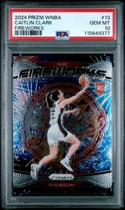 2024 WNBA PRIZM Caitlin Clark FIREWORKS #13 PSA 10 - Picture 1 of 2