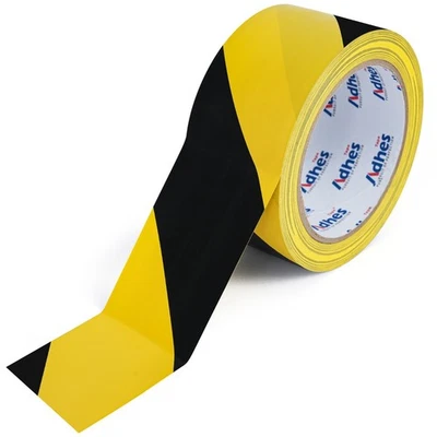 ADHES TAPE PURSUIT OF PERFECTION Black and Yellow Warning & Hazard Tape, 50mm x 32m Safety Tape High Visibility