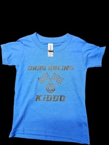 Drag Racing Kiddo Blue Graphic T-Shirt Boys Girls Drag Racing Kids - Picture 1 of 2
