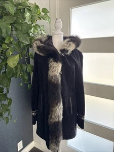 Schöner PADOVA Leder und Fell Damen Mantel echtes Lammfell Größe L " - Bild 1 von 16