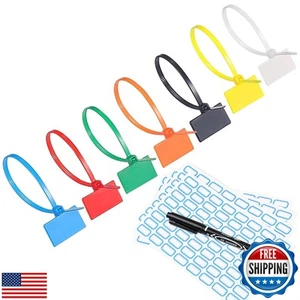 250pcs 6 inch Wire Zip Ties, Self-locking Nylon Cable Tags Labels, Multicolor - Picture 1 of 5