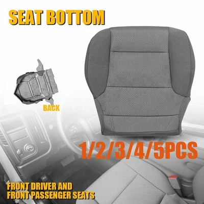 Driver Bottom Cloth Seat Cover Gray For 14-19 Chevy Silverado 1500 2500HD LS1-5x Foto 1 de 4