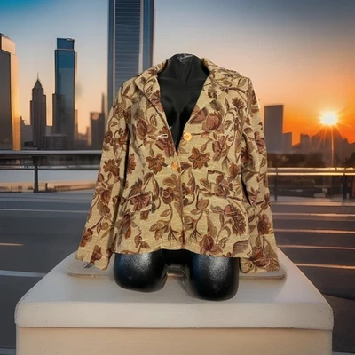 Blazer Havana Jack's Café Floral 2 Botones Mujer Talla 12 Mezcla Algodón Foto 1 de 4